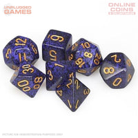 CHESSEX 7-Die Set - Speckled Golden Cobalt