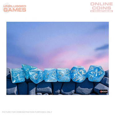 Chessex - Luminary Mega-hedral Sky Silver Luminary 7-Die Set