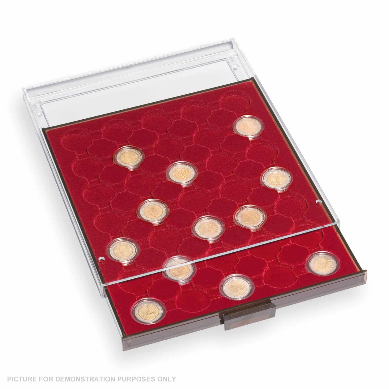Lighthouse Coin Box 20 compartments for CAPS 36, smoke coloured