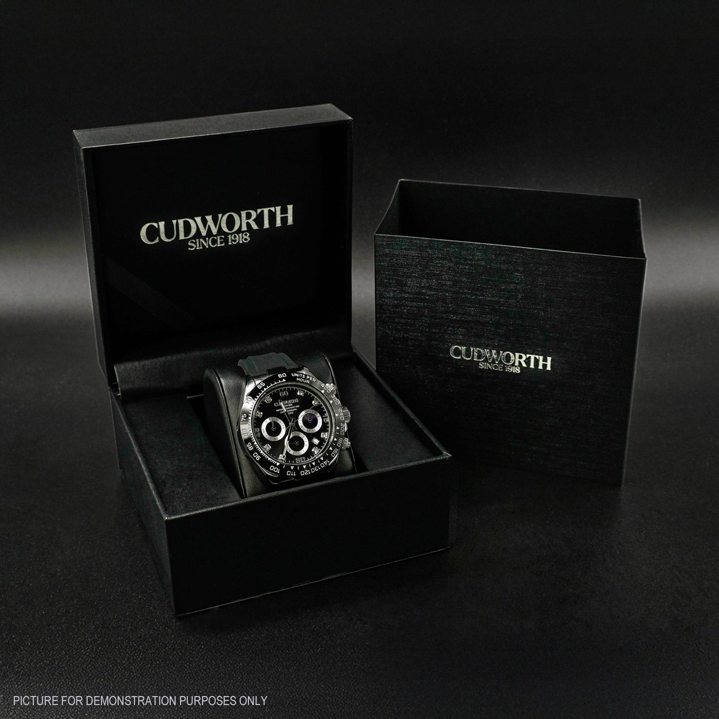Cudworth Apex Chronograph Jet Black & Silicone Watch