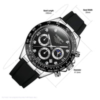 Cudworth Apex Chronograph Jet Black & Silicone Watch