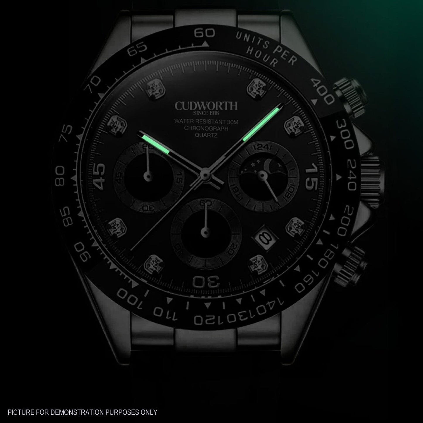 Cudworth Apex Chronograph Jet Black & Silicone Watch