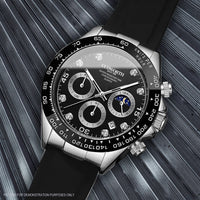 Cudworth Apex Chronograph Jet Black & Silicone Watch