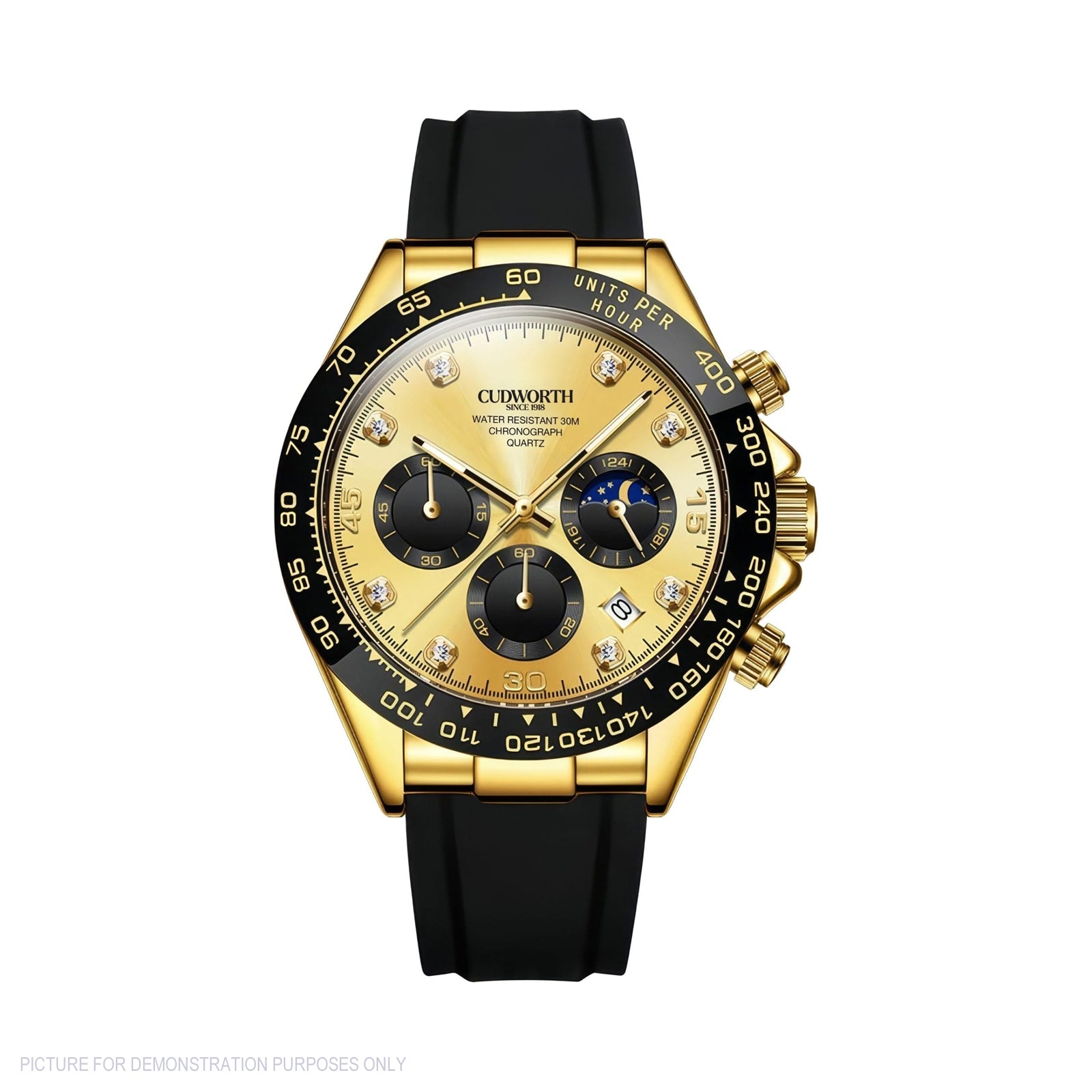 Cudworth Apex Chronograph Gold & Silicone Watch