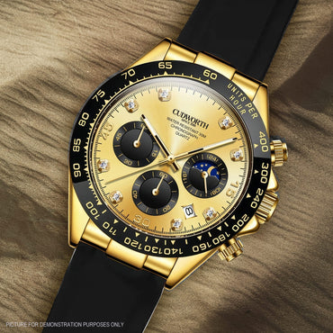 Cudworth Apex Chronograph Gold & Silicone Watch