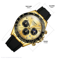 Cudworth Apex Chronograph Gold & Silicone Watch