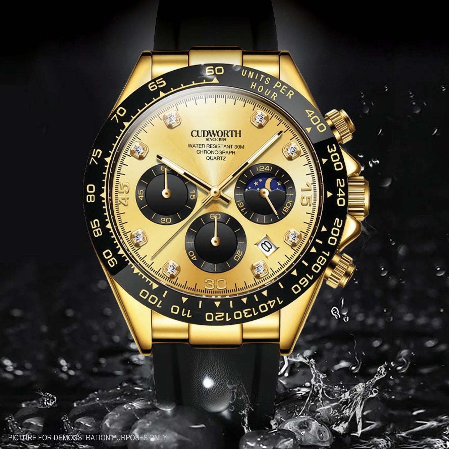 Cudworth Apex Chronograph Gold & Silicone Watch