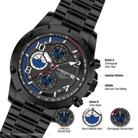 Cudworth Velocity Chronograph, Black Steel Watch