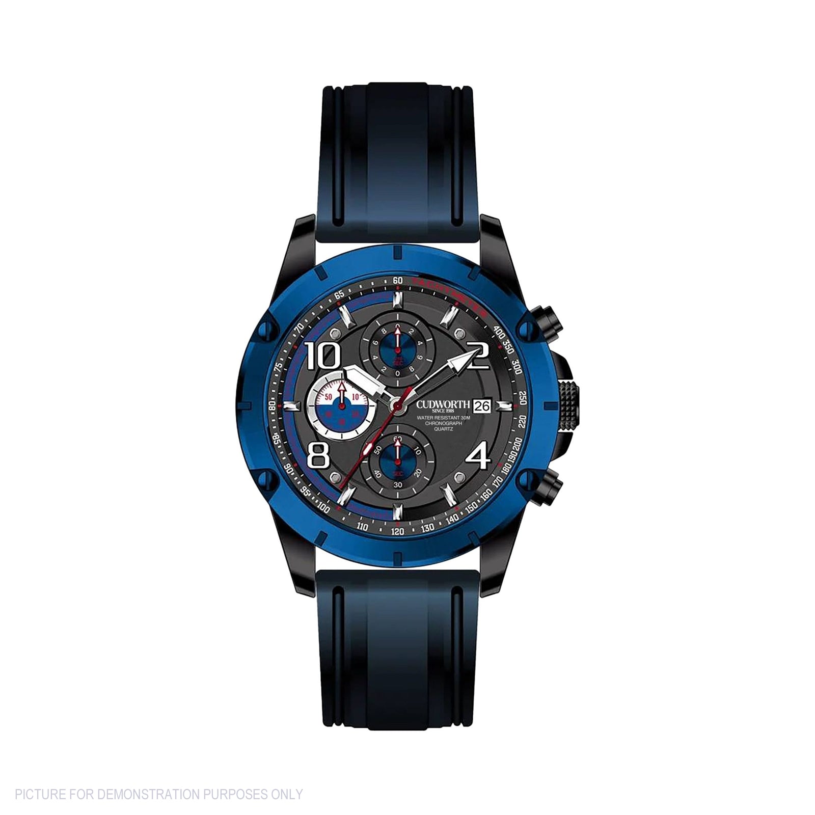 Cudworth Velocity Chronograph, Blue Black & Silicone Watch