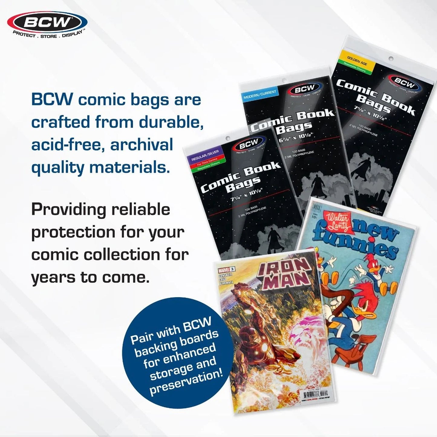BCW Current / Modern Comic Bags - Pack of 100