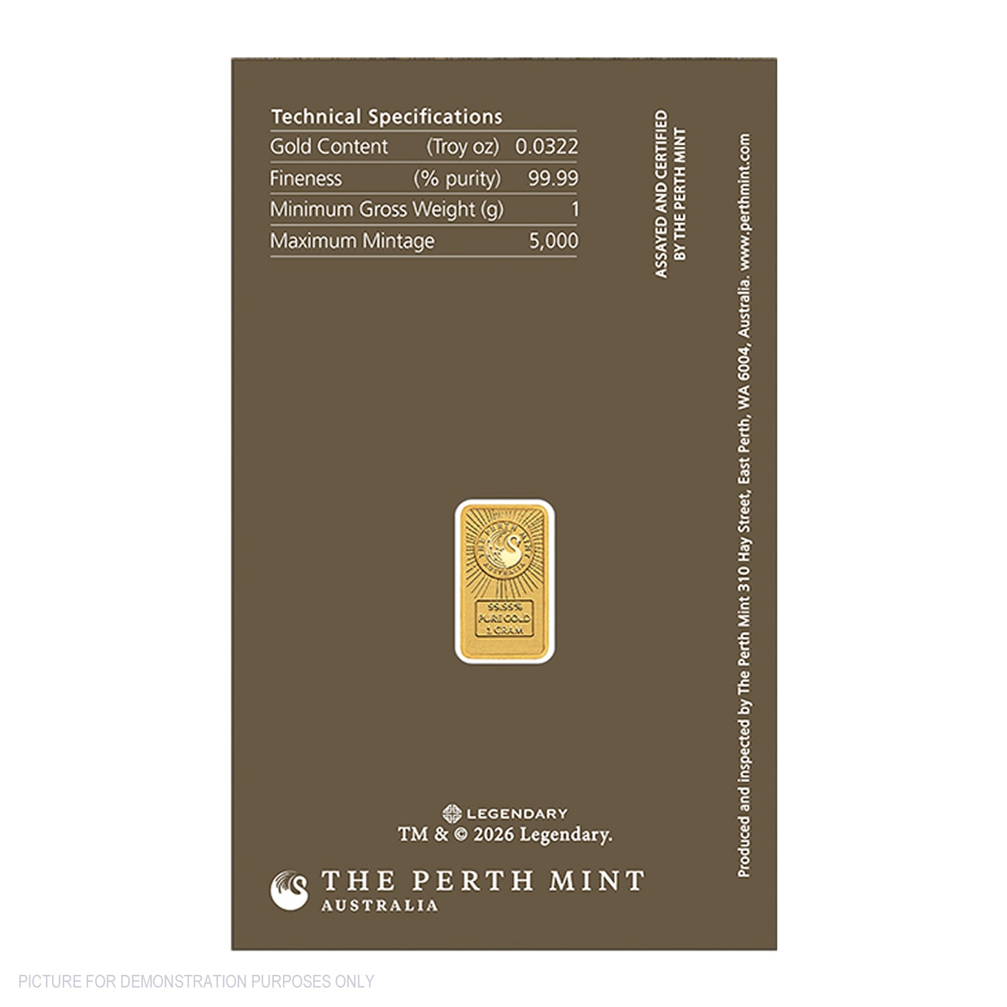 Perth Mint 2026 1g Gold Minted Bar - DUNE