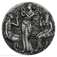 2025 Perth Mint Fate - The Moirai 2oz Silver Antiqued High Relief Coin