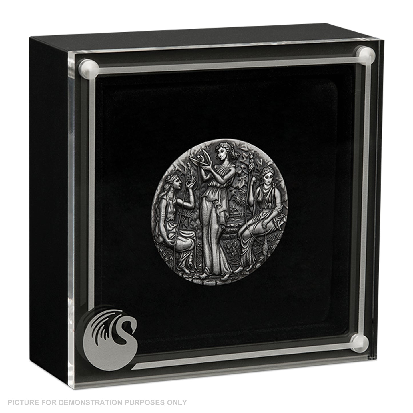2025 Perth Mint Fate - The Moirai 2oz Silver Antiqued High Relief Coin