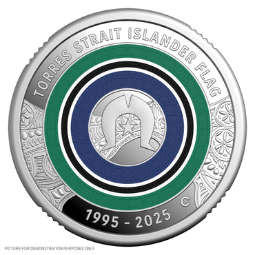 2025 RAM $2 Coloured Silver Proof Coin - 30th Anniversary Torres Strait Islander Flag