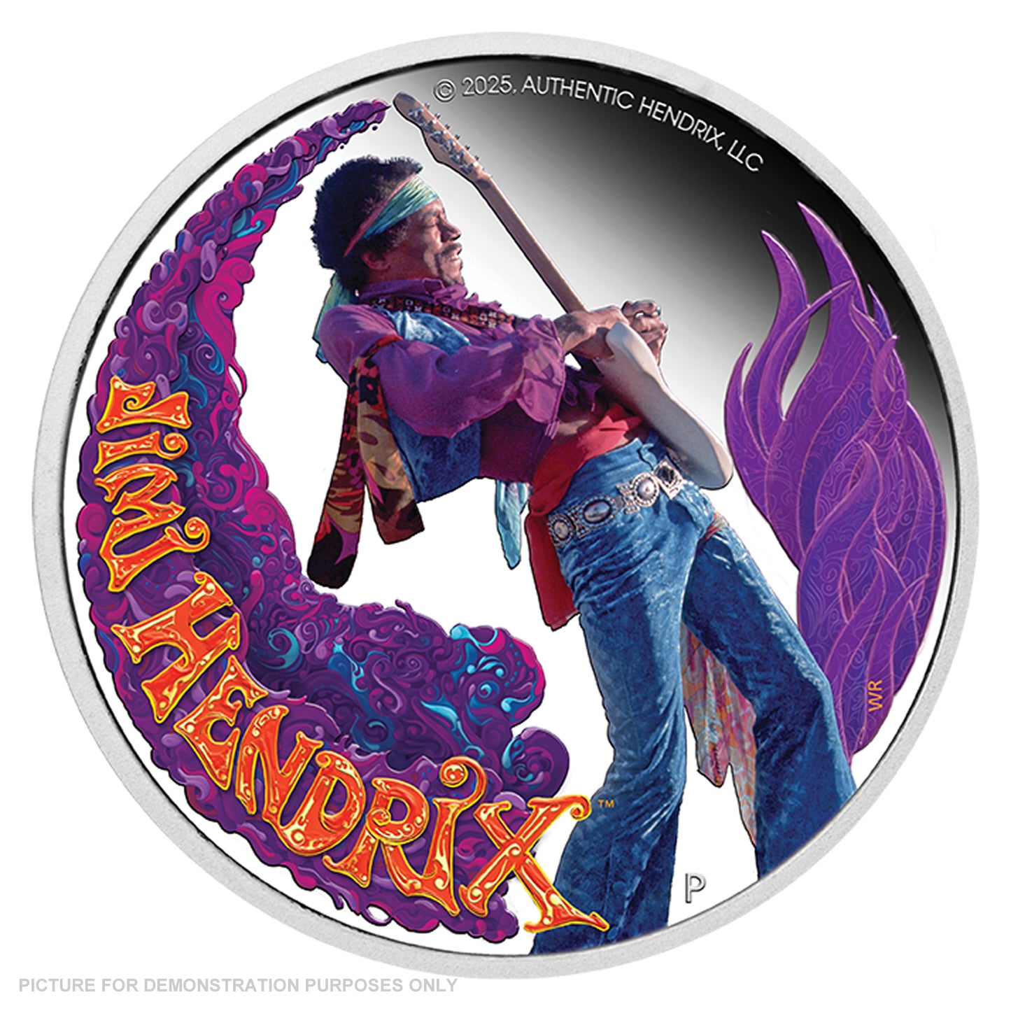 2025 Perth Mint - Jimi Hendrix 1oz Silver Proof Coloured Coin