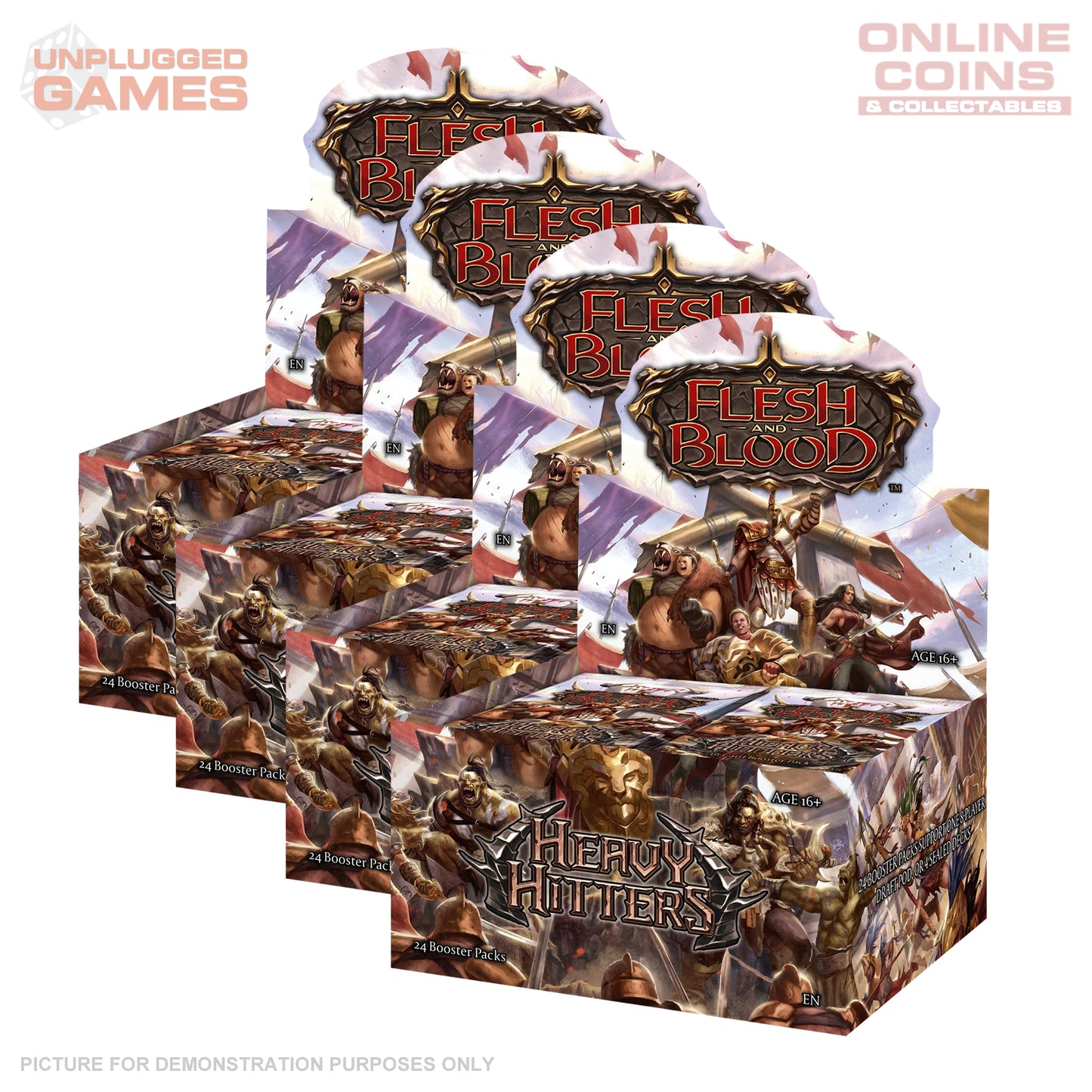 Flesh and Blood TCG - Heavy Hitters - SEALED CASE of 4 Booster Boxes Online Coins and Collectables Flesh and Blood TCG - Heavy Hitters - SEALED CASE of 4 Booster Boxes Online Coins and Collectables
