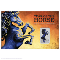 2026 Perth Mint 1oz Silver Bullion Coloured Minted Rectangular Coin In Card - Lunar Hirse