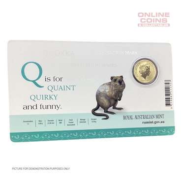 2017 $1 Coloured Alphabet Frosted Coin In Card - Q For Quokka