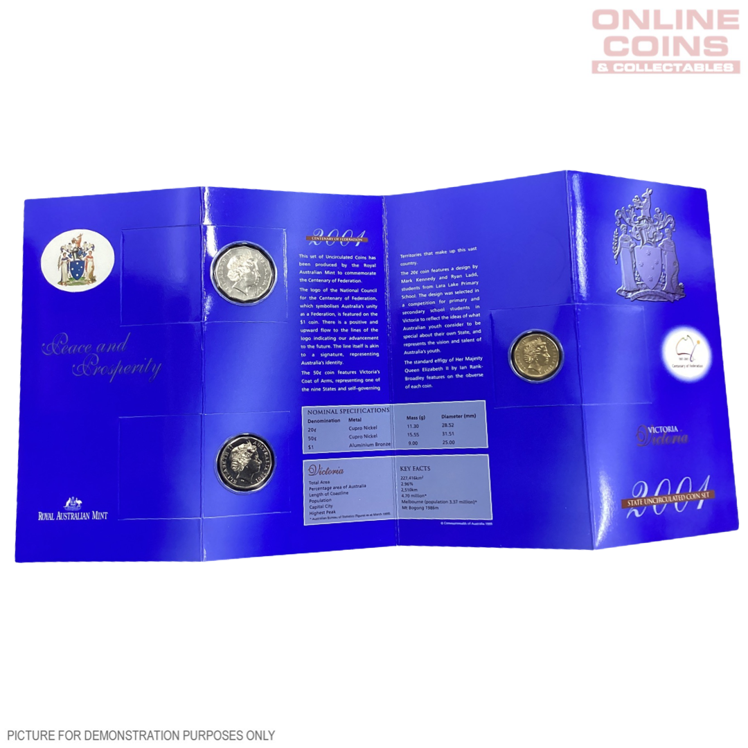 2001 Centenary of Federation - Victoria - Uncirculated - 3 Coin Set