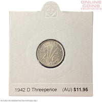 1942 Threepence (Au) loose in 2x2 (D Mintmark)