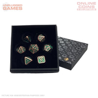 LPG Dice Set - Metal RPG Draco Dark Green/Brass