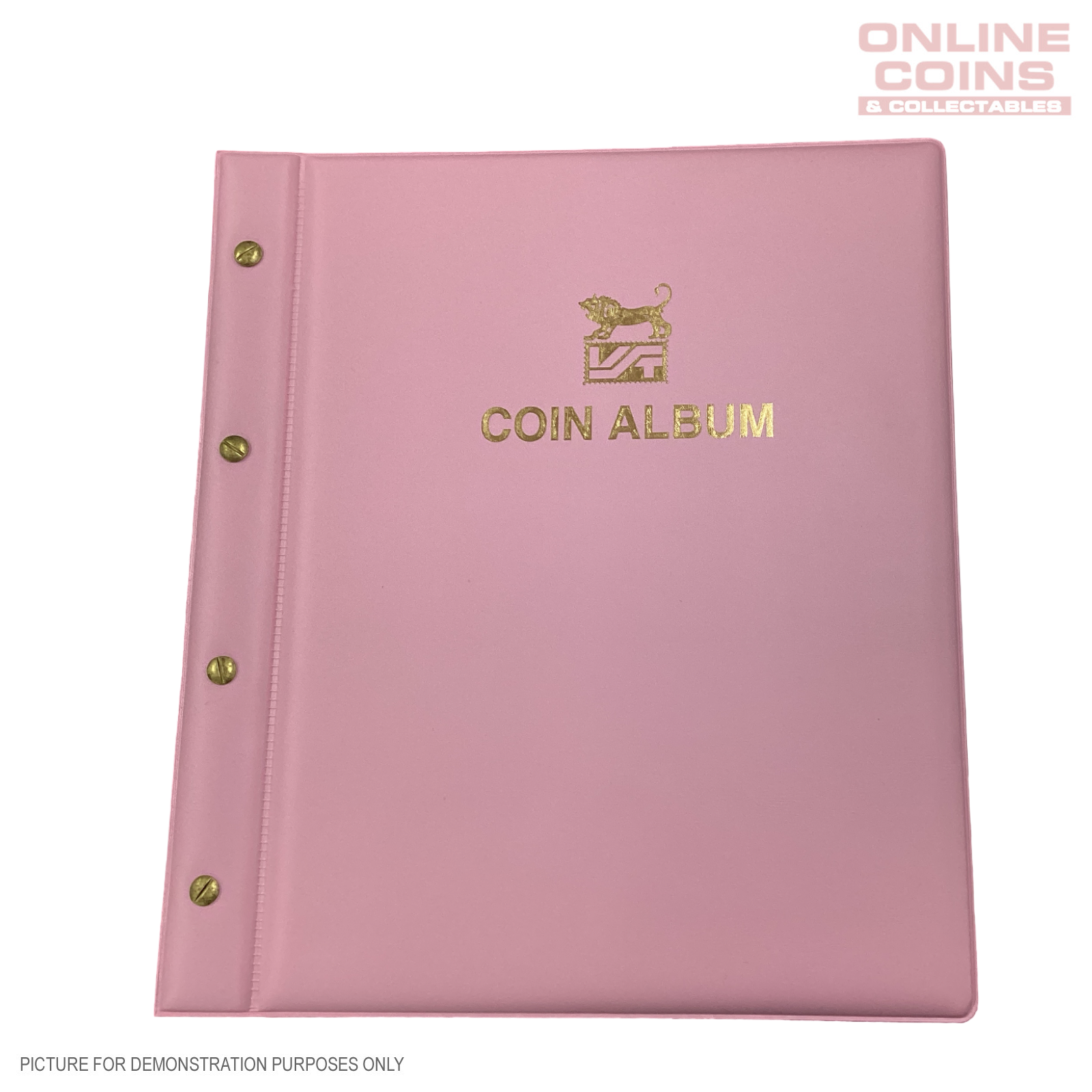VST Coin Album Padded leatherette Cover Including 6 Coin Album Pages - PEONY PINK