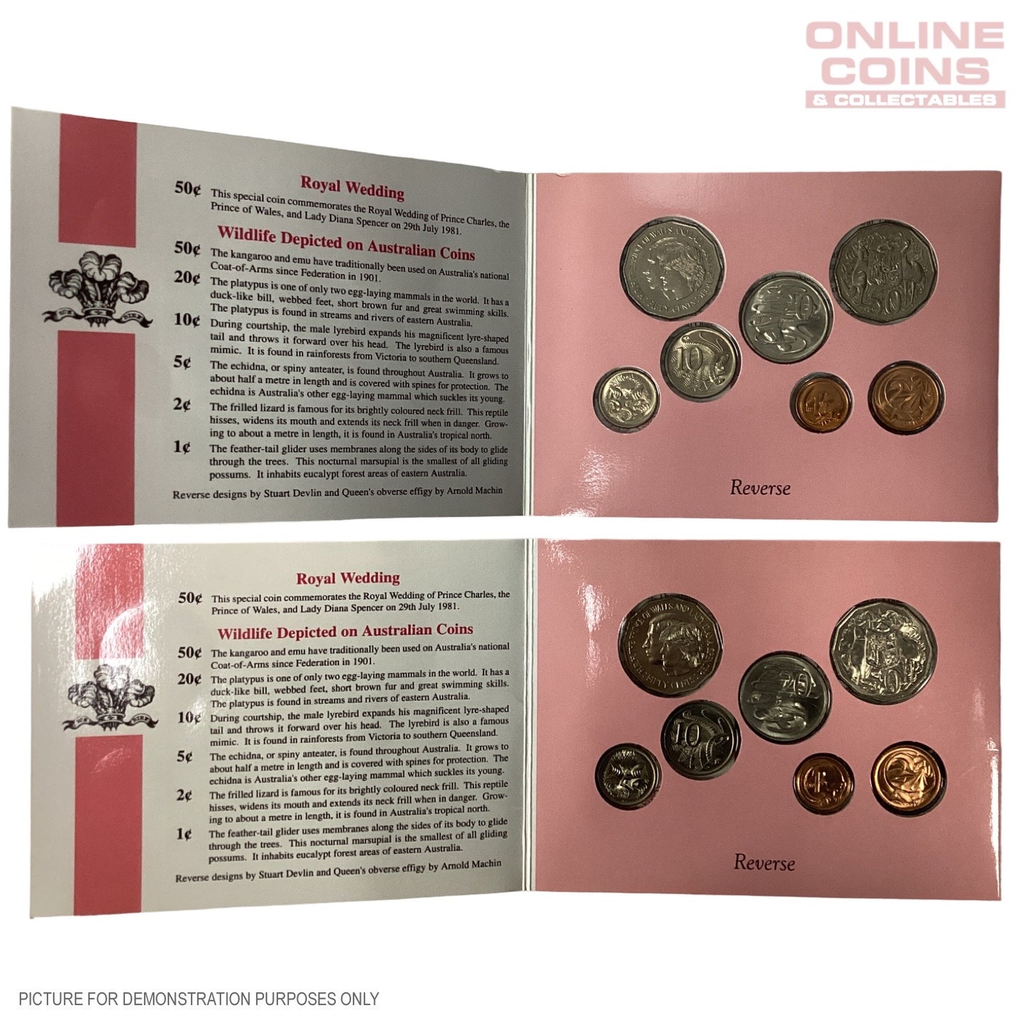 1981 Uncirculated - Royal Wedding Coin Set - Sherwood Packaging
