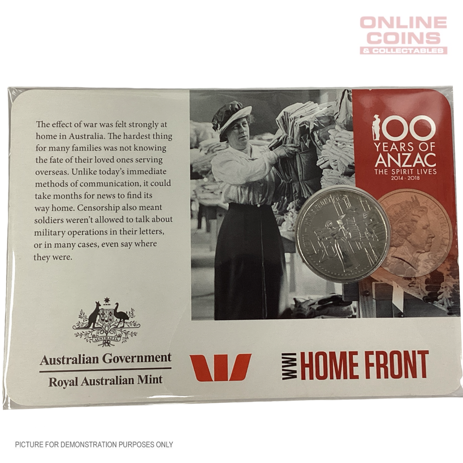 2015 - Royal Australian Mint - 100 Years of ANZAC - WWI Home Front