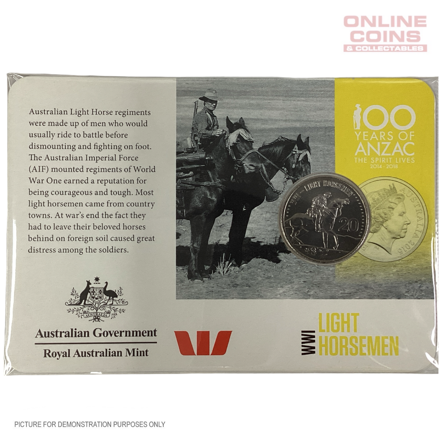 2015 - Royal Australian Mint - 100 Years of ANZAC - WWI Light Horsemen