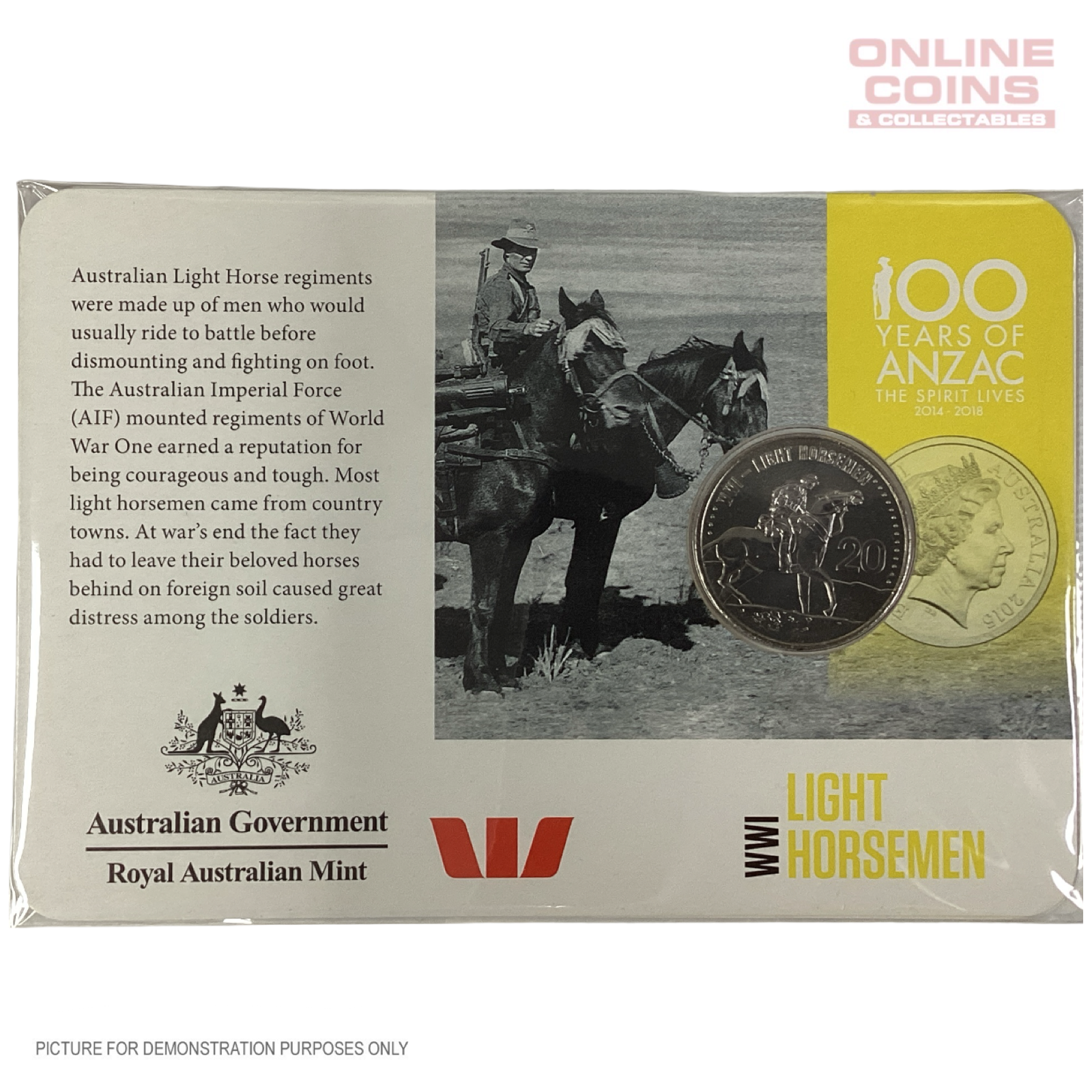 2015 - Royal Australian Mint - 100 Years of ANZAC - WWI Light Horsemen