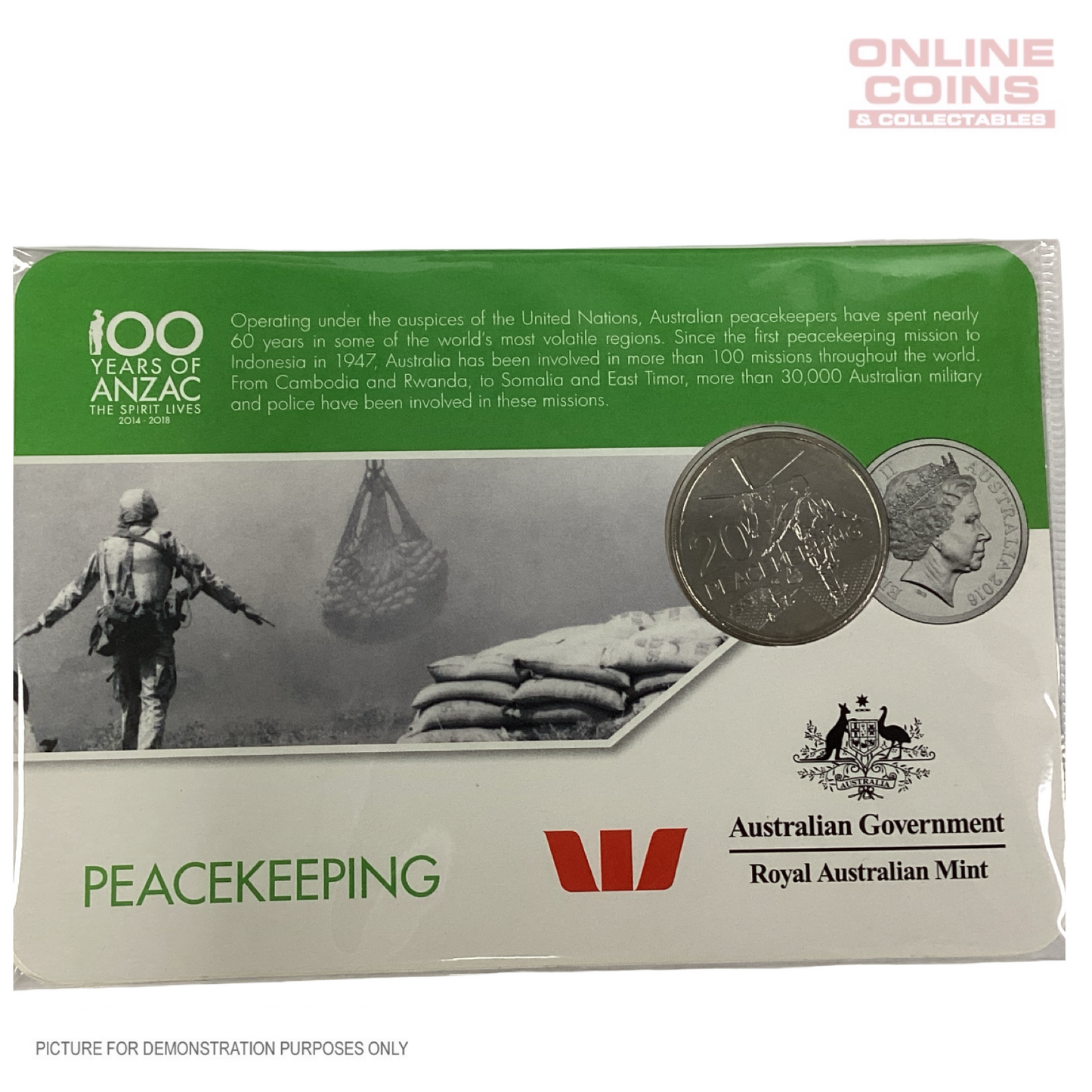 2016 - Royal Australian Mint - 100 Years of ANZAC - Peacekeeping