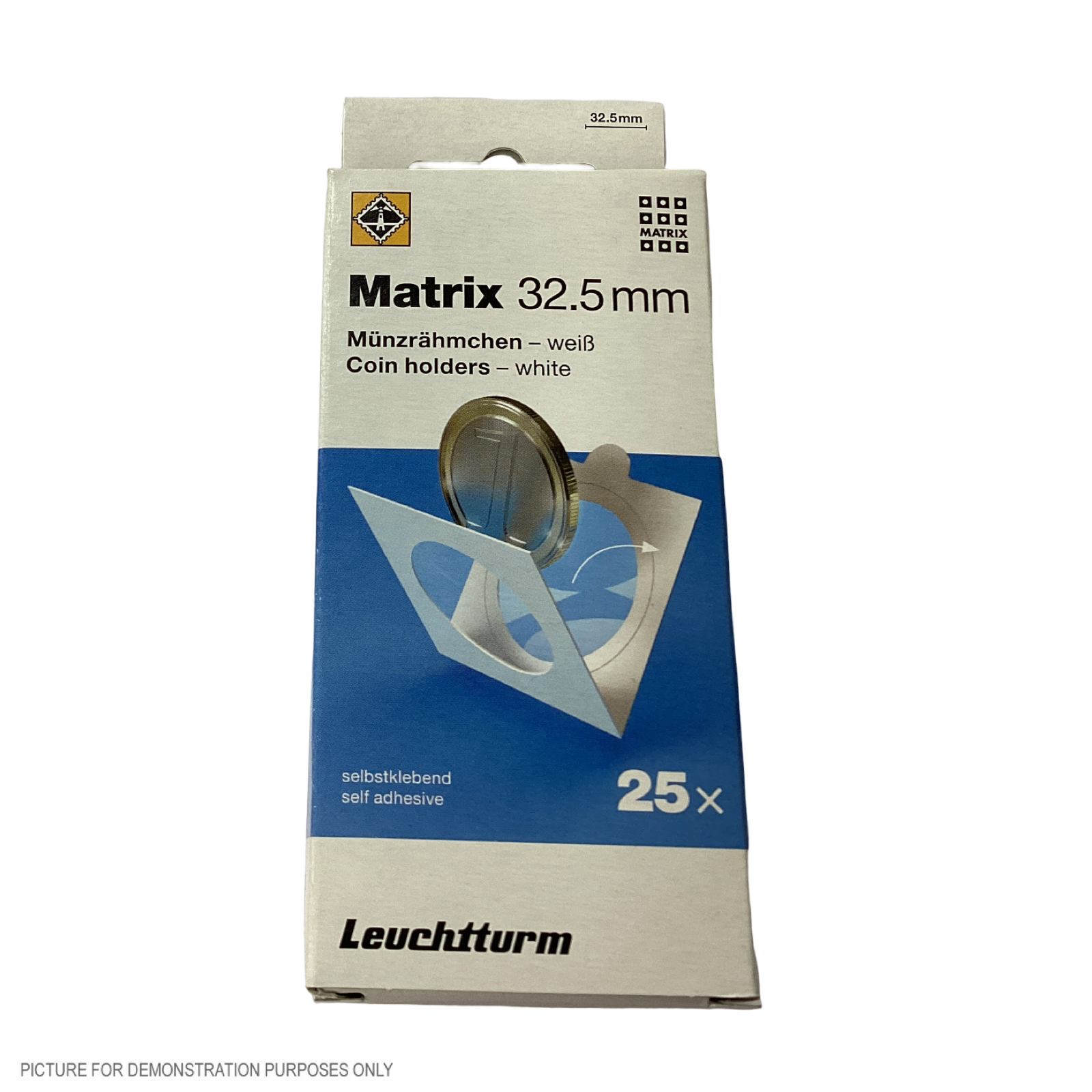 Lighthouse MATRIX WHITE 32.5mm Self Adhesive Holders - BOX OF 25