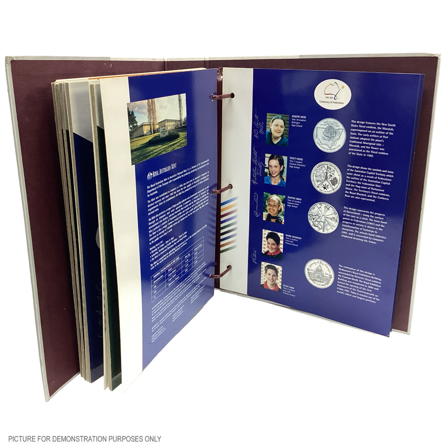 2001 Royal Australian Mint - Centenary of Federation 20 Coin Collection Folder