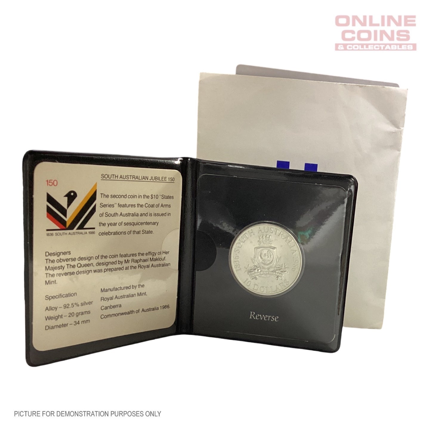 1986 - Royal Australian Mint - $10 Uncirculated - South Australia - State Series (92.5% Silver)