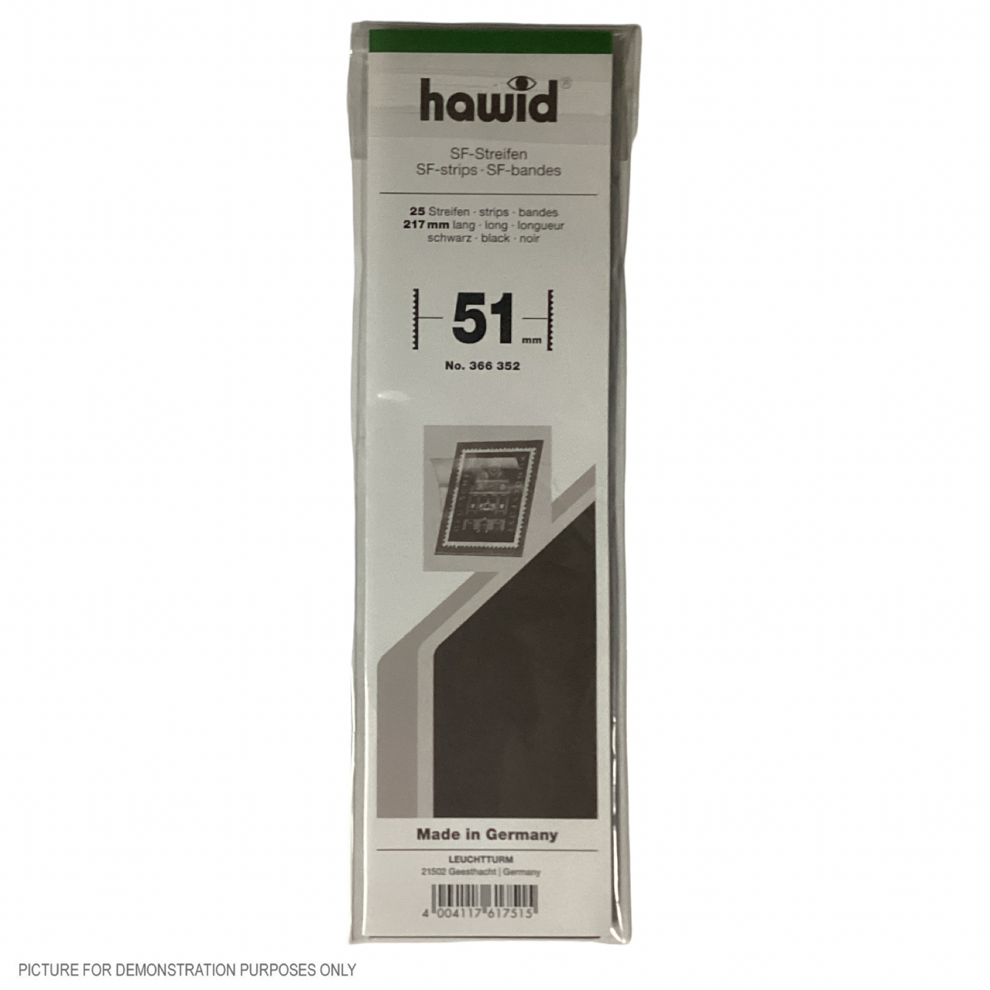 Lighthouse HAWID Stamp Block MOUNT 210x51mm - BLACK [PK25]