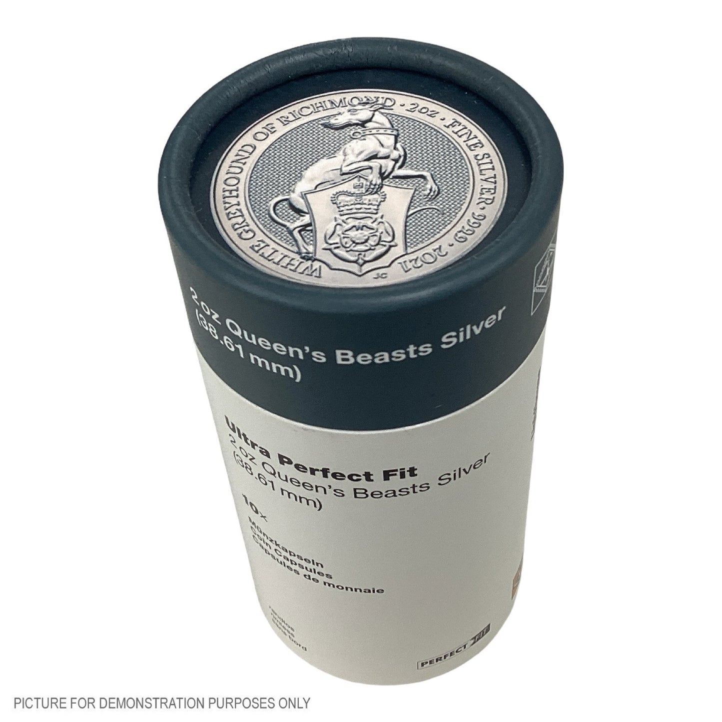 ULTRA coin capsules Perfect Fit for 2 oz. Queen's Beasts Silver (38.61 mm), Pack of 10