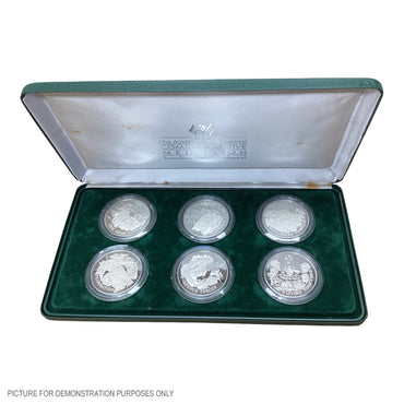 Royal Australian Mint 1788-1988 The Australian Bicentennial Commemorative Medallion Series - 6 (92.5%) Silver Medallion Set