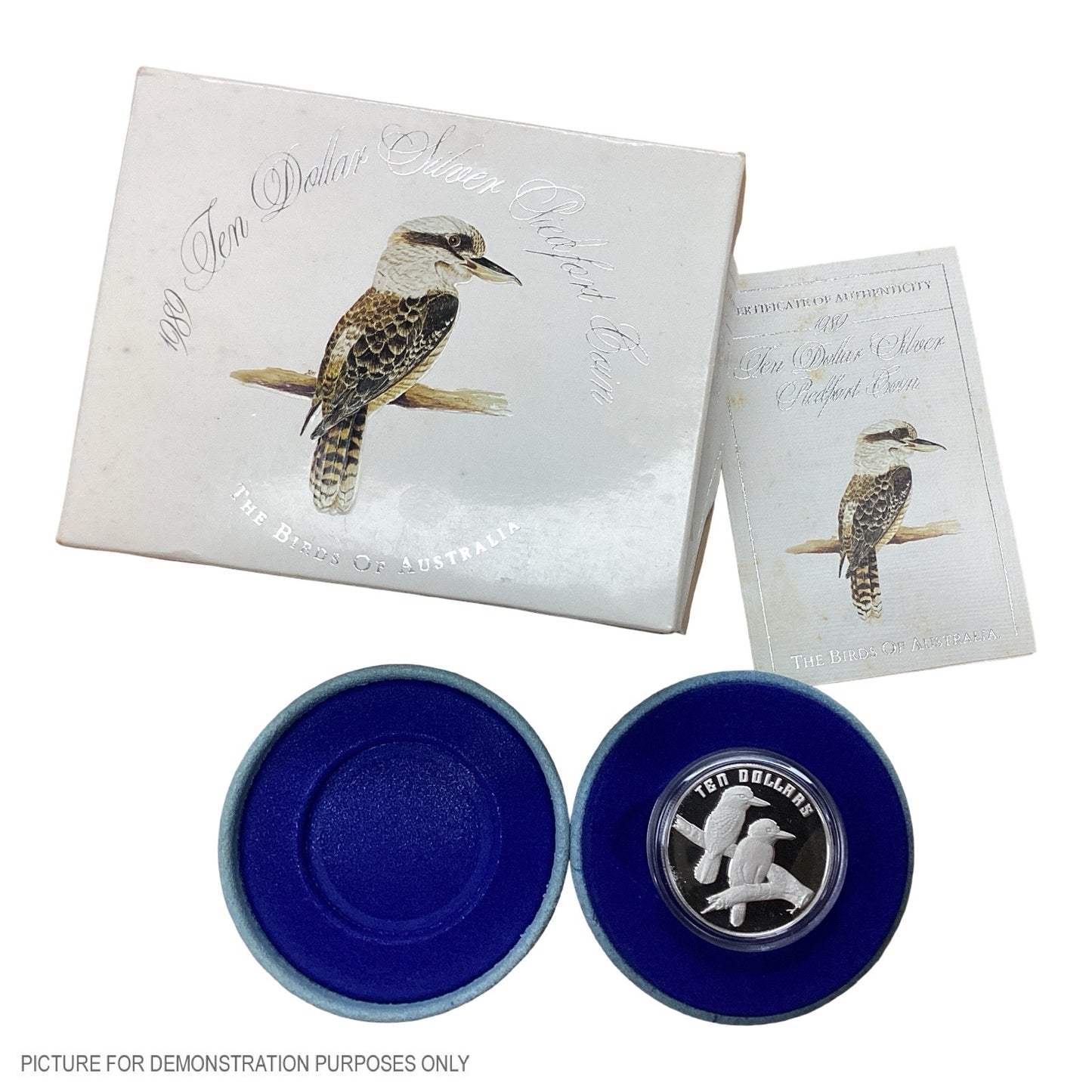 1989 Royal Australian Mint Silver Proof $10 Piedford Kookaburra Coin