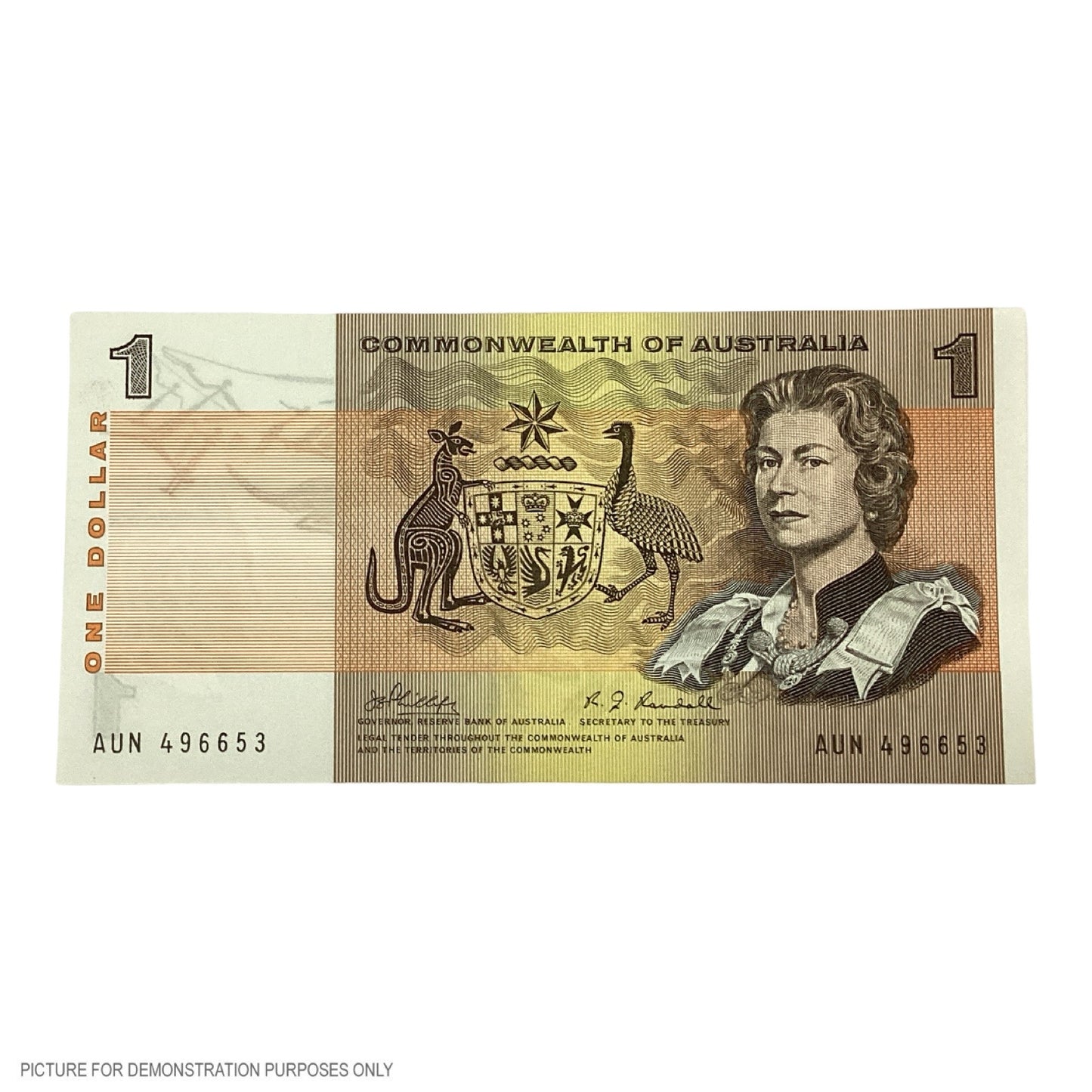 1969 AUNC $1 Phillips/Randall Paper Note (Commonwealth of Australia)