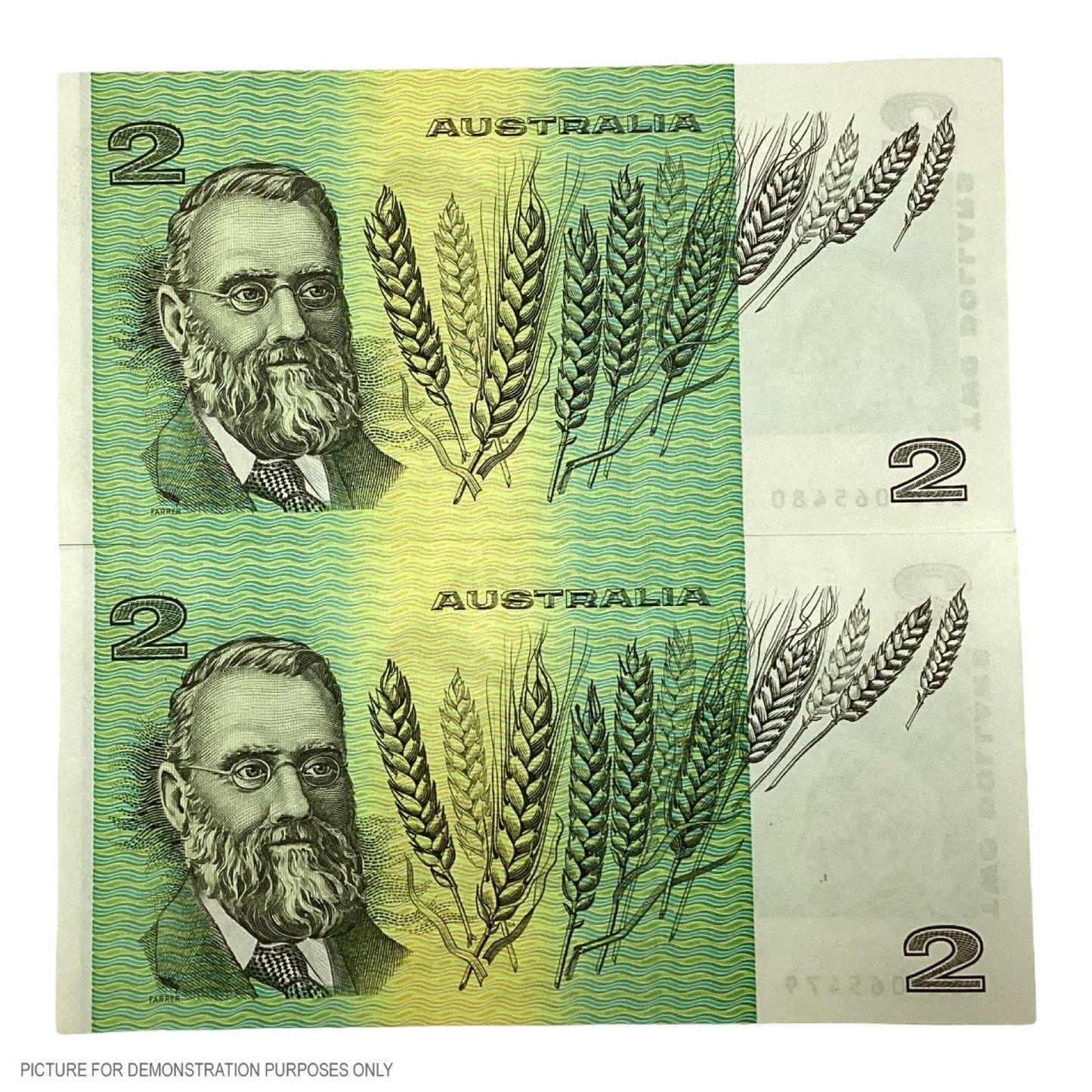 1985 EF $2 Johnston/Fraser Paper Notes - Sequential Pair (Australia)