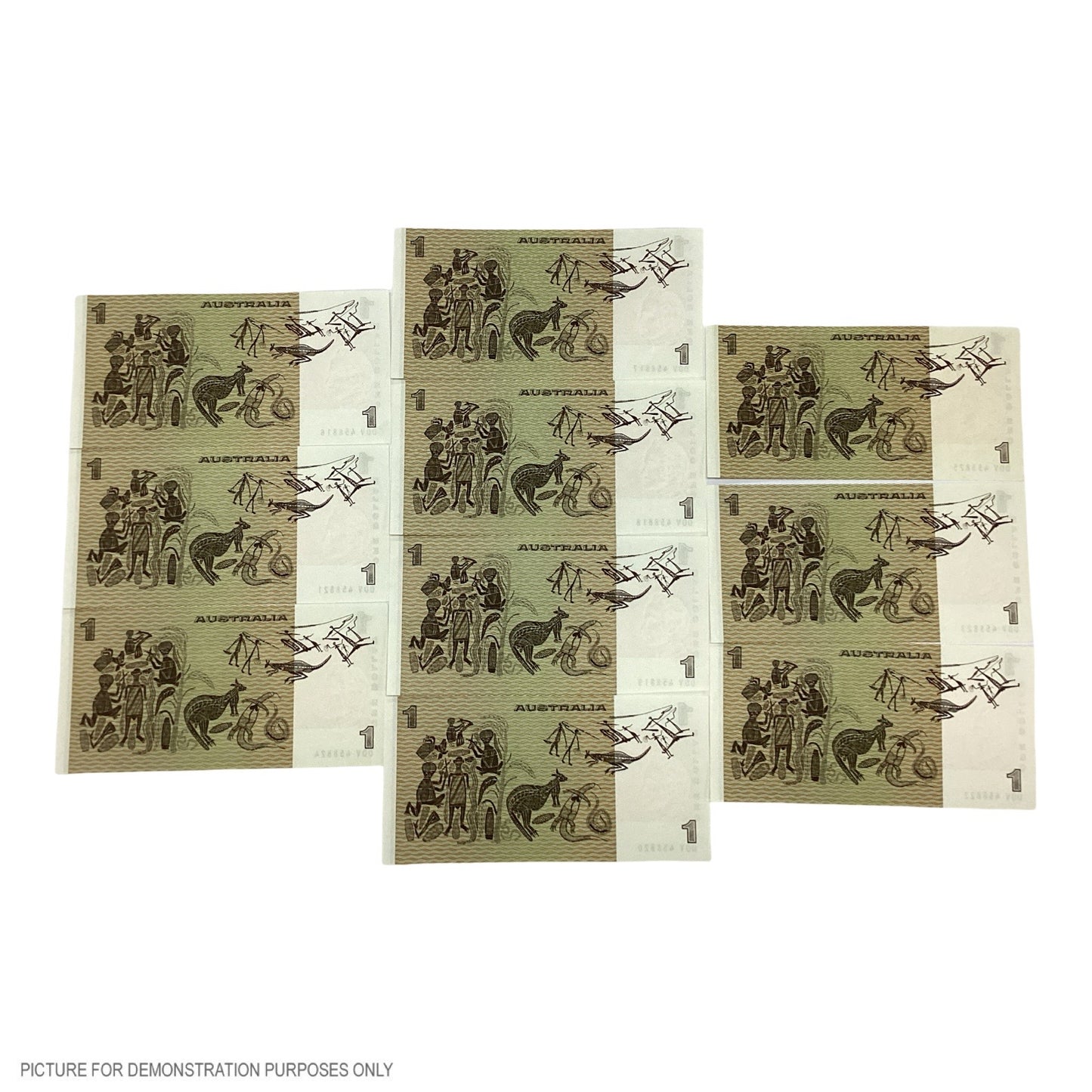 1979 UNC $1 Knight/Stone Paper Notes- 10 Sequential Notes (Australia)