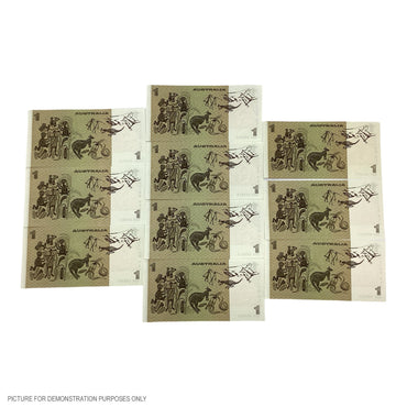 1979 UNC $1 Knight/Stone Paper Notes- 10 Sequential Notes (Australia)