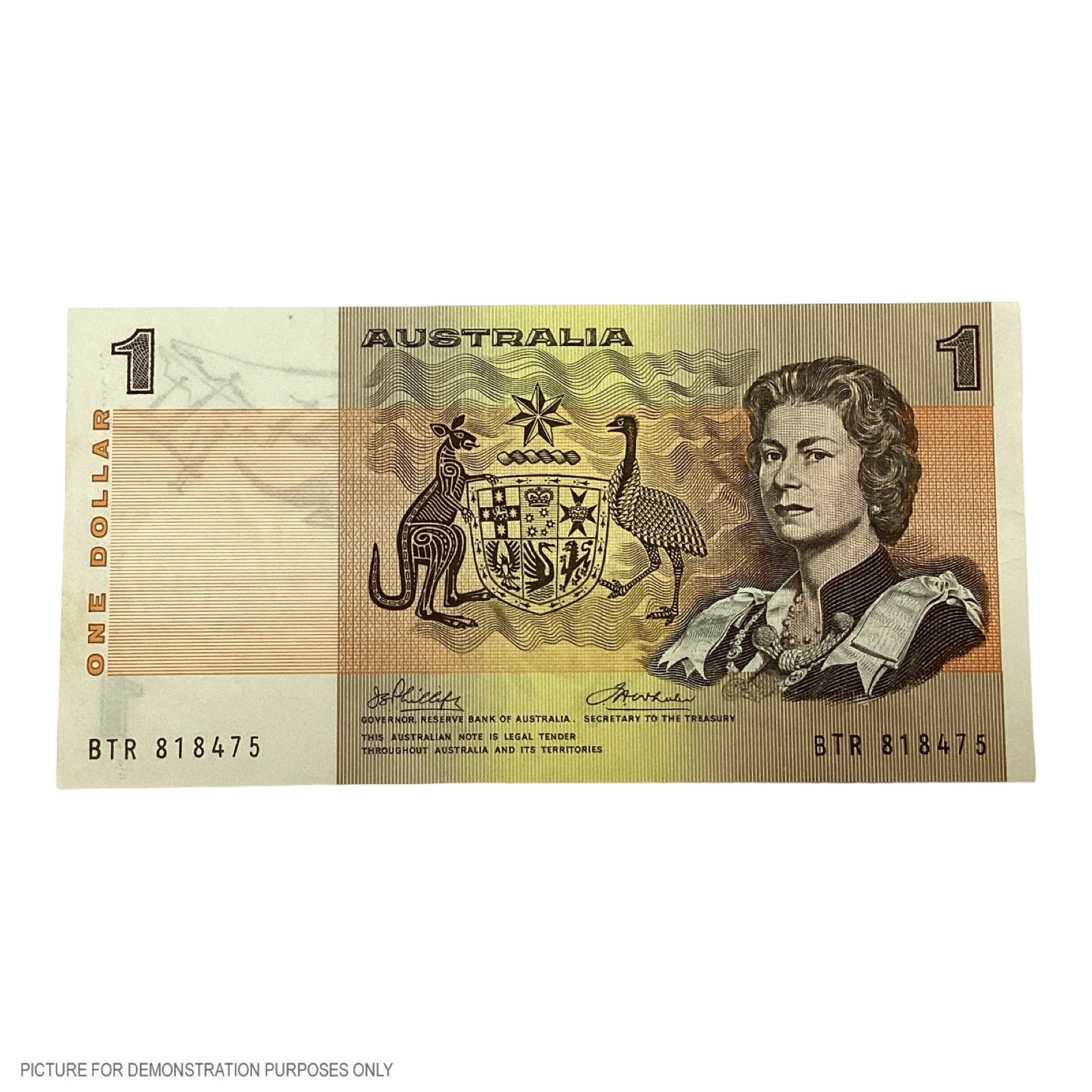 1974 AUNC $1 Phillips/Wheeler Paper Note (Australia)