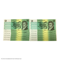 1985 AUNC $2 Johnston/Fraser Paper Note - 10 Consecutive Notes (Australia)