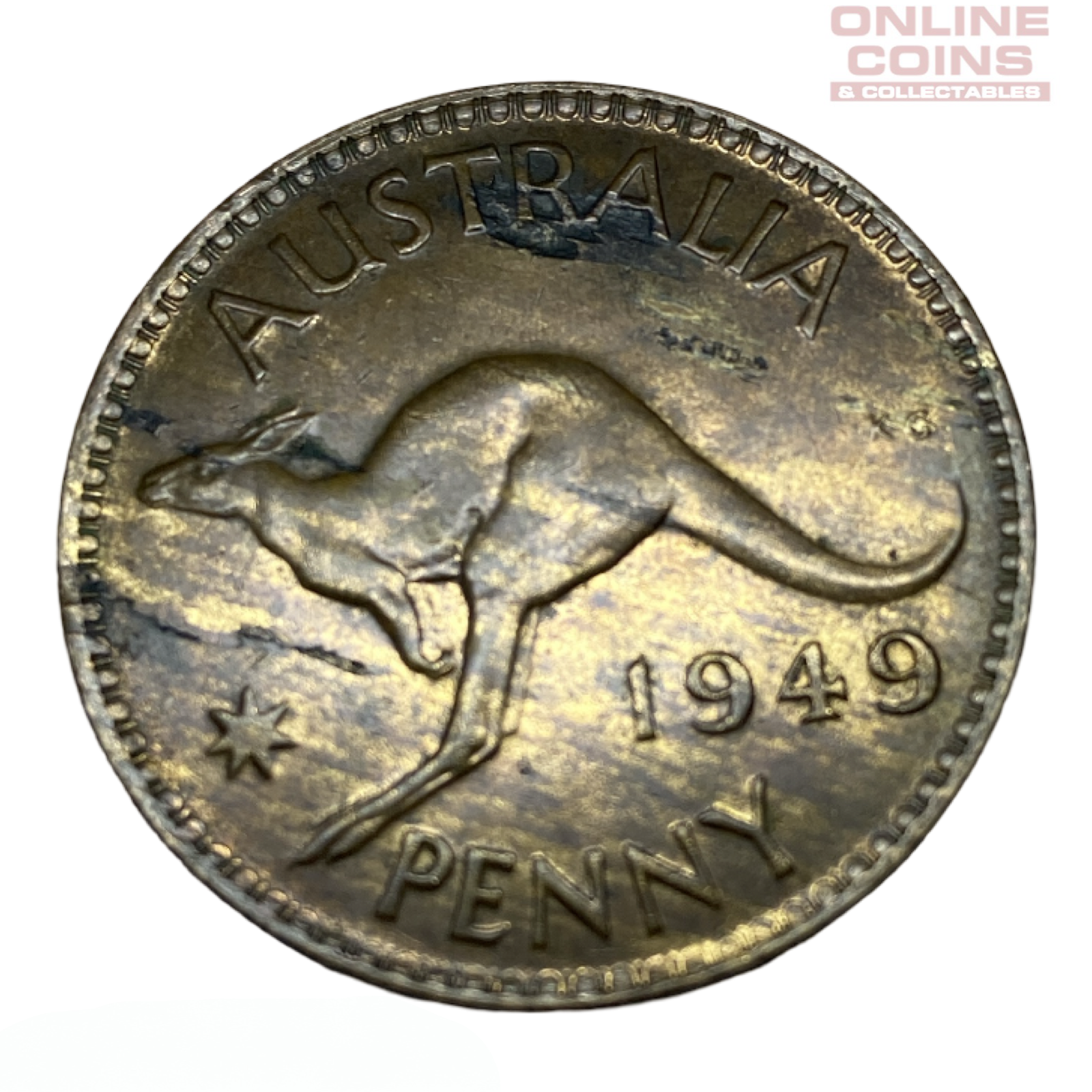 1949 Australian Penny - EF+ - Planchet Errors