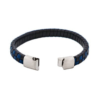 Cudworth Savage – Blue & Black Braided Leather & Stainless Steel Bracelet