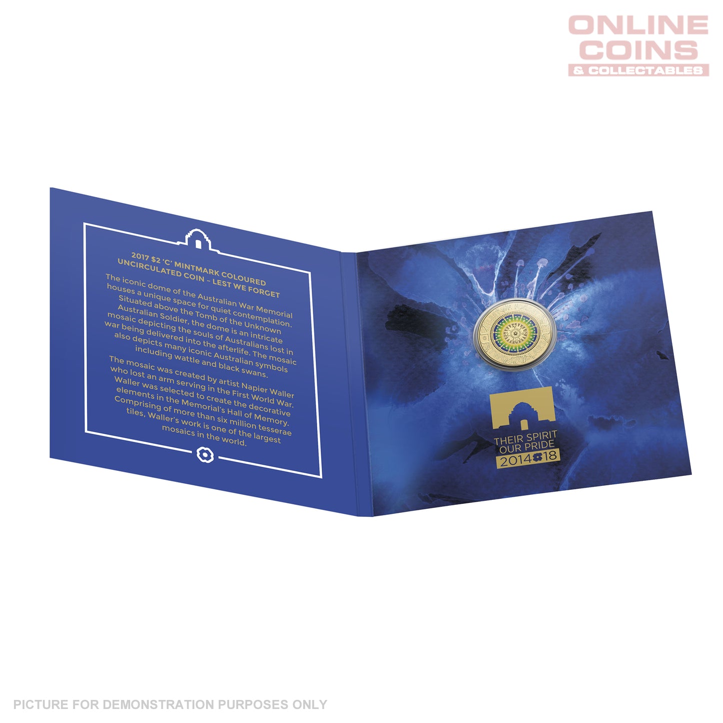 2017 $2 'C' Mintmark Uncirculated Coin In Card - Lest We Forget