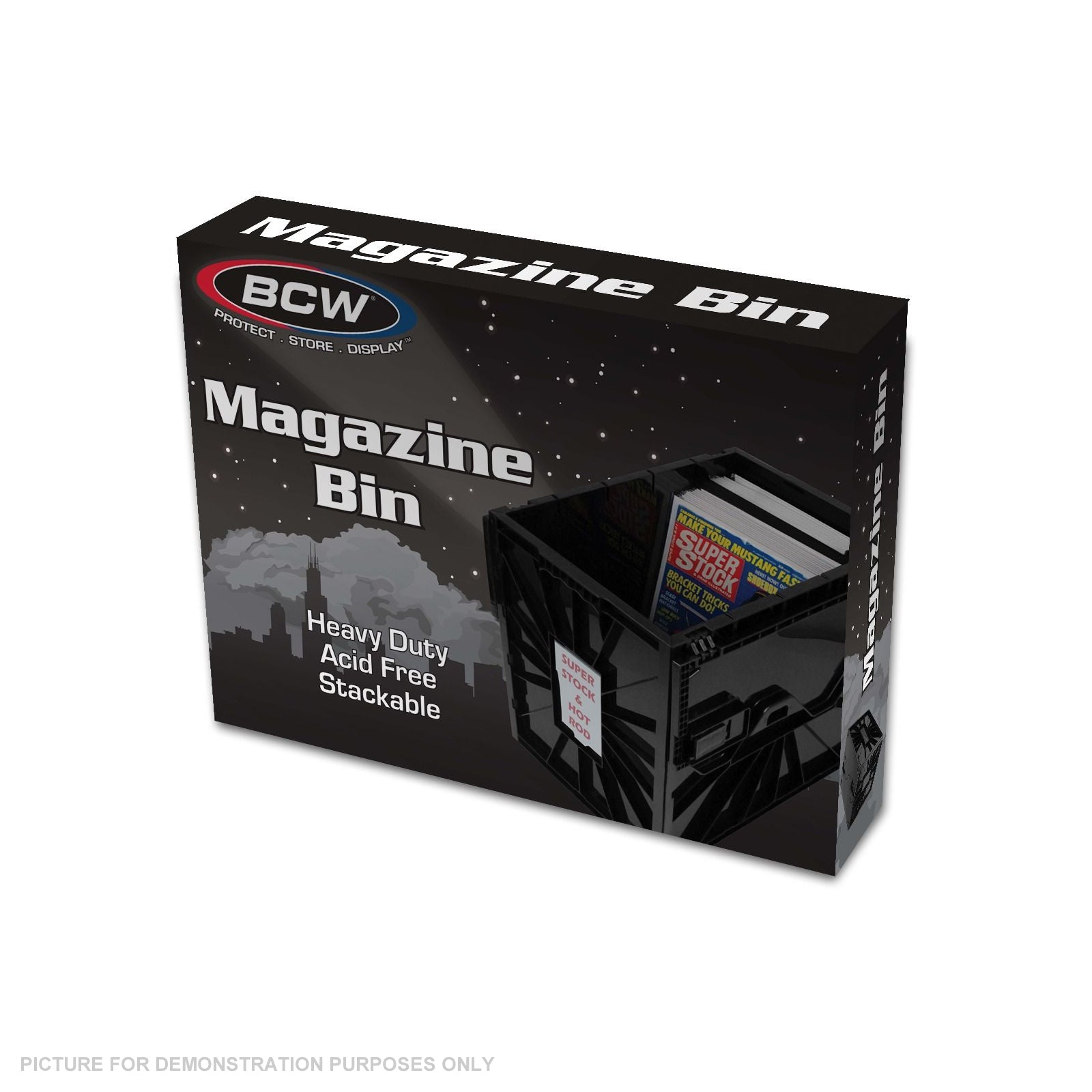thumbnail image 2 of BCW Magazine Bin – Black, Stackable, Acid-Free Plastic Storage Box For Comics/Magazines 2 of 5