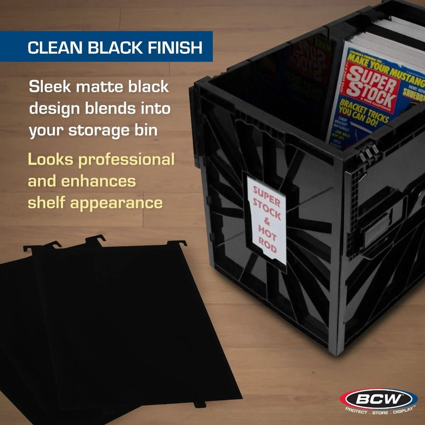 BCW Magazine & Document Bin Partition - BLACK - PRE ORDER