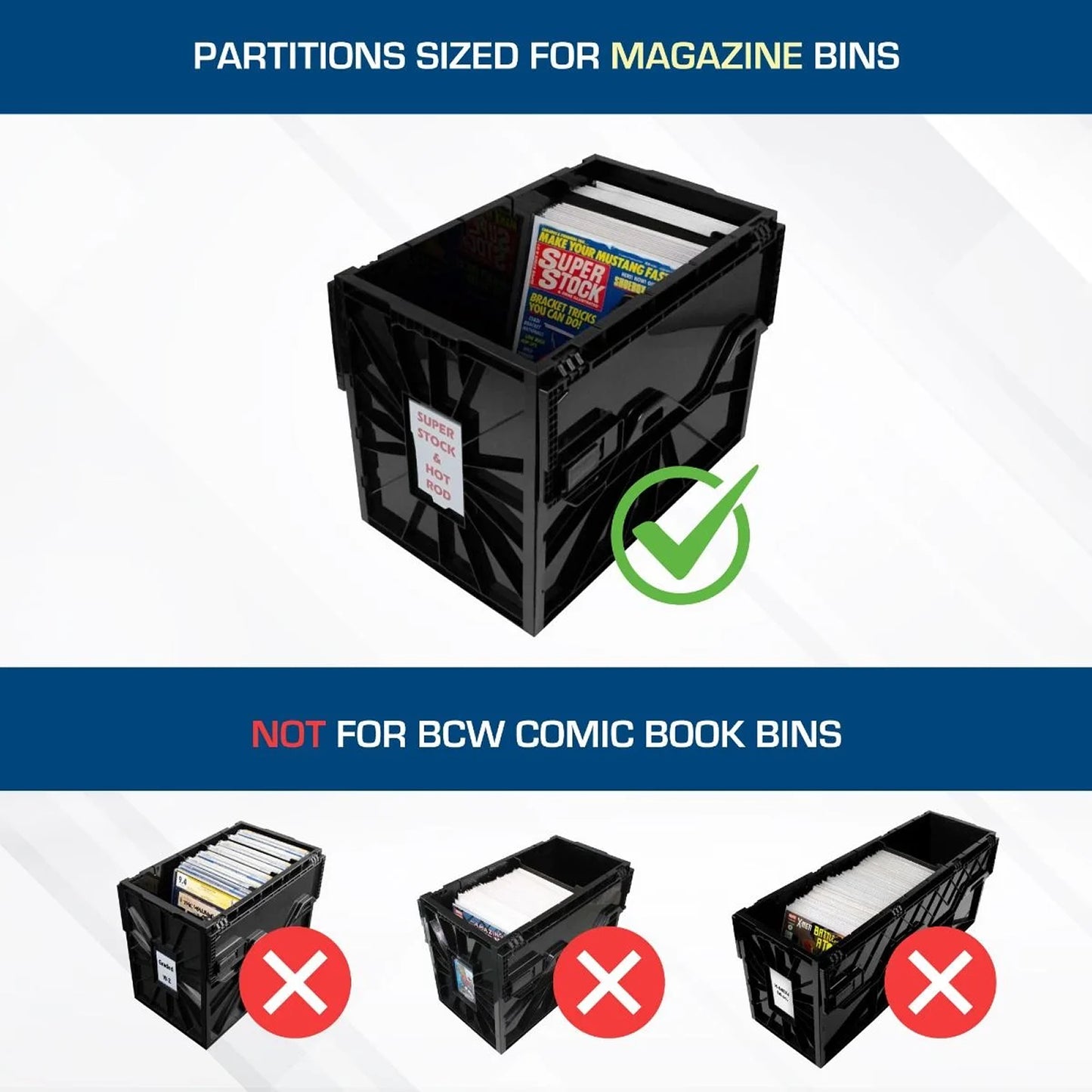 BCW Magazine & Document Bin Partition - BLACK - PRE ORDER